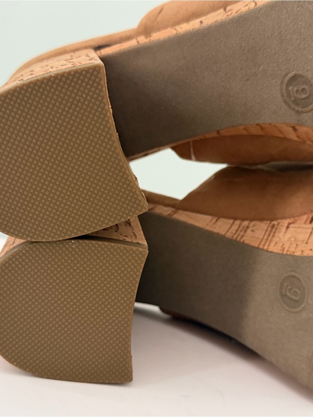 Universal Thread Beige Faux Suede Block Heel Open Toe Mules for Women size 9 - Picture 8 of 14